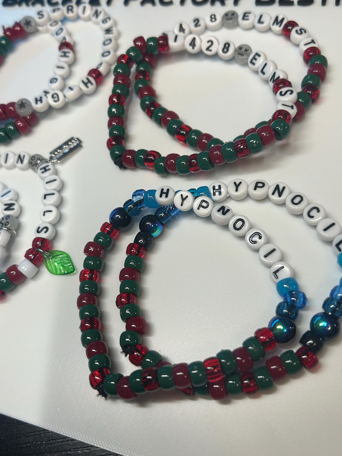 "A Nightmare On Elm St" inspired friendship bracelets