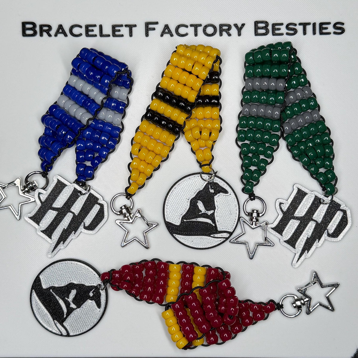 Hogwarts House Inspired Keychain & Friendship Bracelet sets!