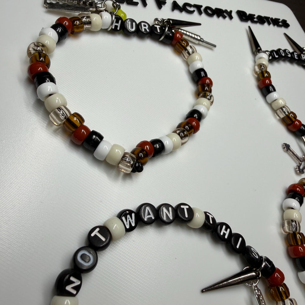Nine Inch Nails inspired friendship bracelets