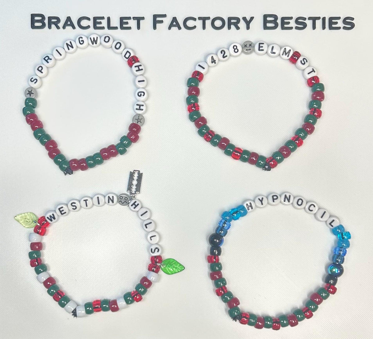 "A Nightmare On Elm St" inspired friendship bracelets