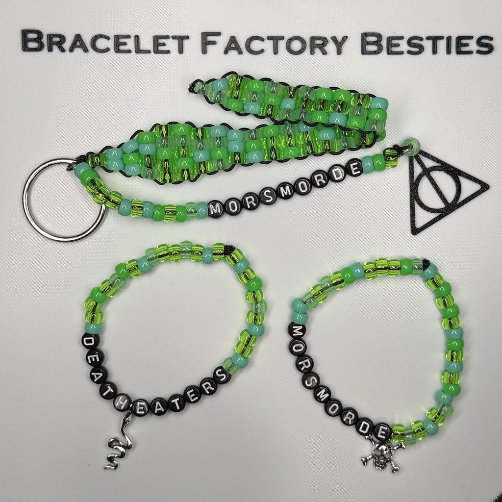 HP Inspired - Death Eaters / “MORSMORDE” Keychain & Friendship Bracelet Set!