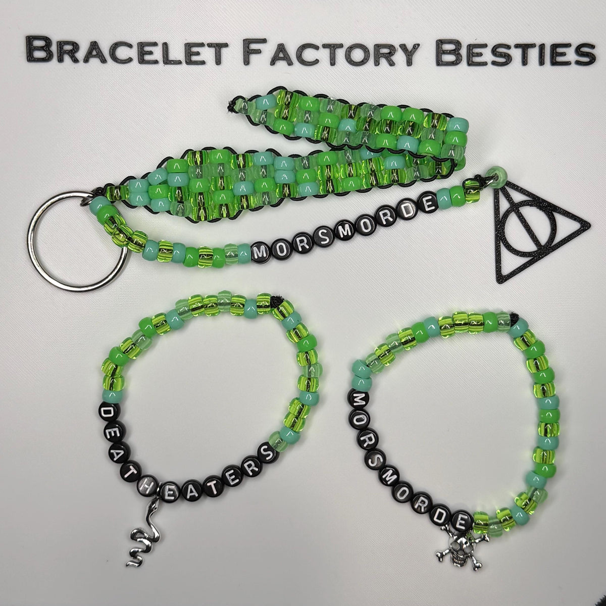 HP Inspired - Death Eaters / “MORSMORDE” Keychain & Friendship Bracelet Set!