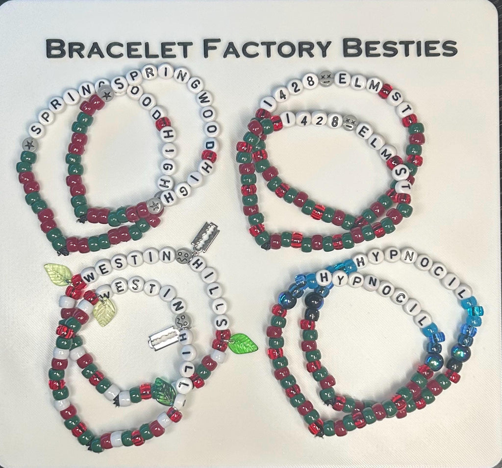 "A Nightmare On Elm St" inspired friendship bracelets