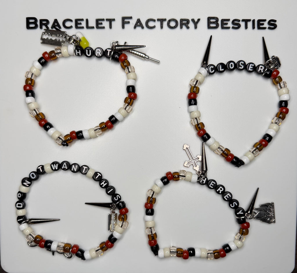 Nine Inch Nails inspired friendship bracelets
