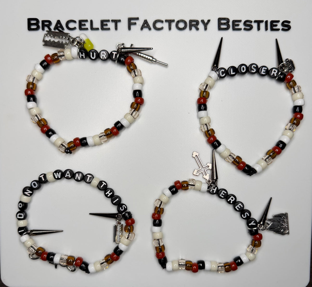 Nine Inch Nails inspired friendship bracelets